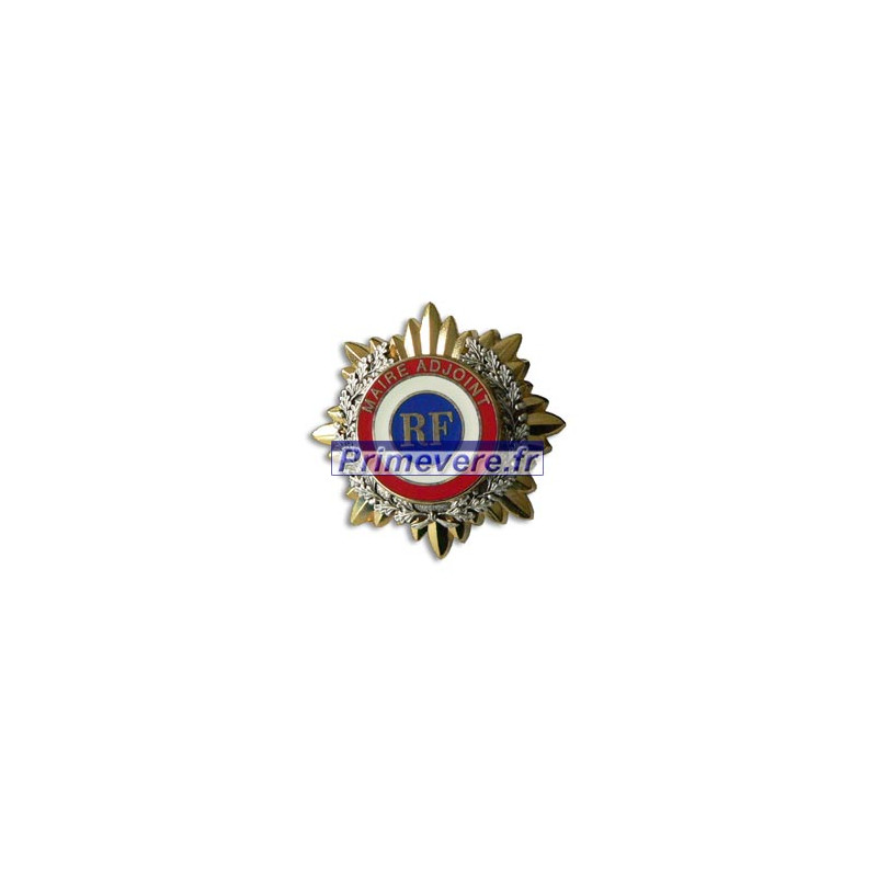 Pin's doré 20mm Cocarde Maire Bleu Blanc Rouge RF Maire Adjoint Badge 
