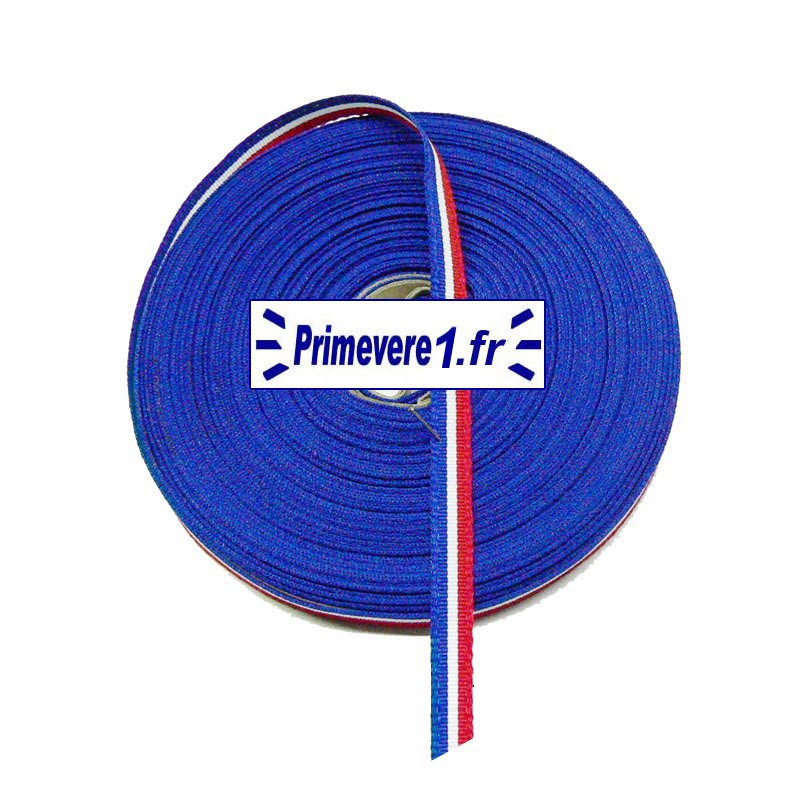 Ruban tricolore 7 mm de large, bobine de 10 mètres Ruban tricolore 7 mm de large, bobine de 10 mètres