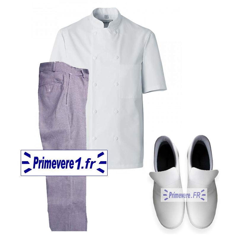 Lot de vêtements et chaussures pour cuisinier et boulanger Lot de vêtements et chaussures pour cuisinier et boulanger