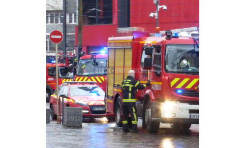 image sapeurs-pompiers en intervention à Mulhouse