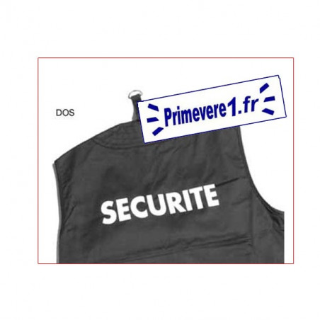 verso - Gilet multi-poches noir bordé SECURITE - devant et dos