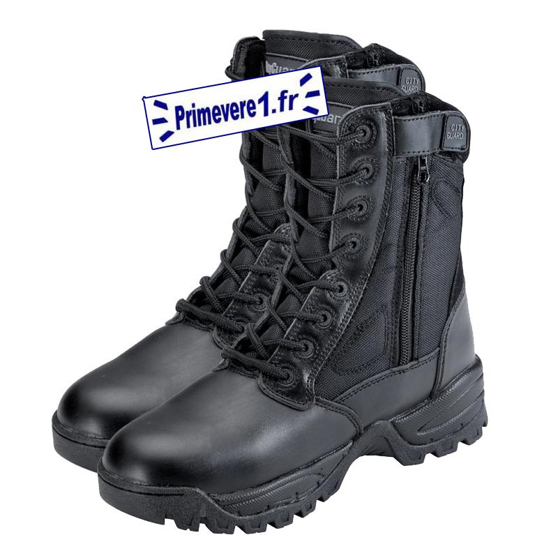 Chaussures intervention - cuir noir et cordura - fermeture glissière Chaussures intervention - cuir noir et cordura - fermeture glissière