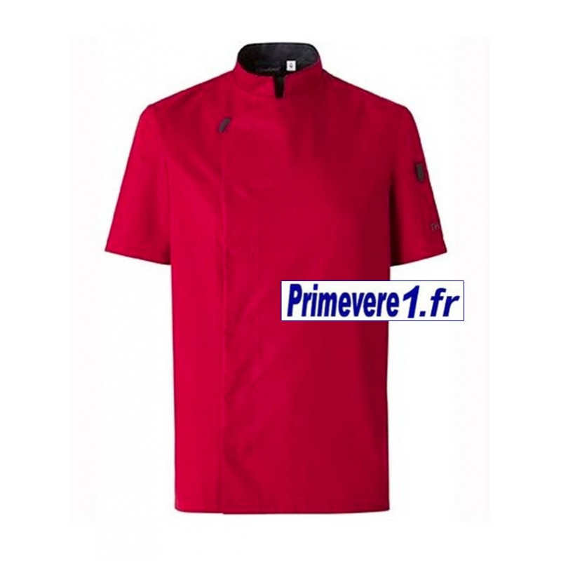 Veste rouge de cuisine manches courtes Veste rouge de cuisine manches courtes