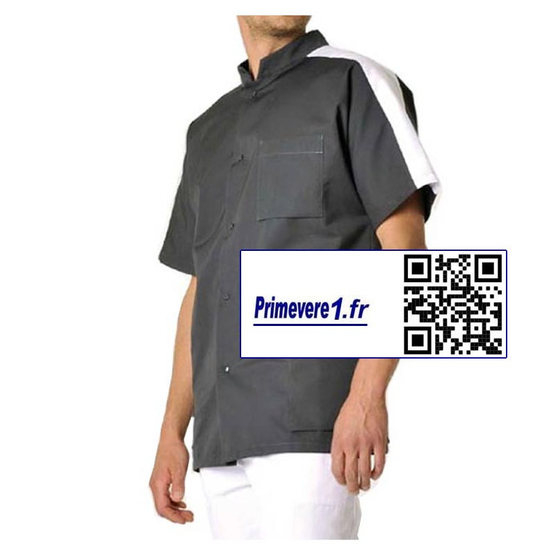 Steeve tunique médicale Homme couleur charbon et blanc Steeve tunique médicale Homme couleur charbon et blanc