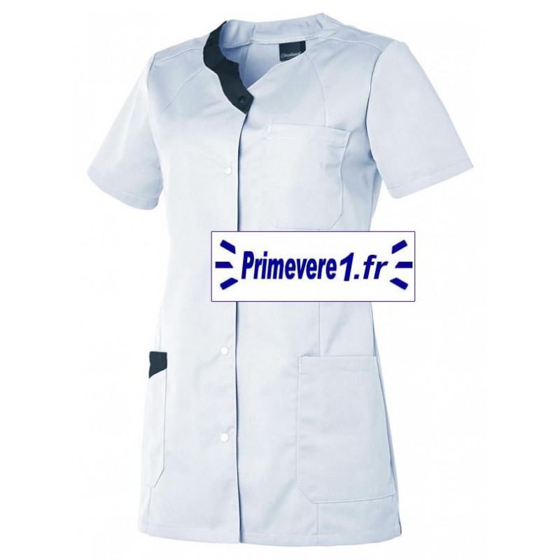 Tunique médicale femme Eloise couleur blanc et noir Tunique médicale femme Eloise couleur blanc et noir