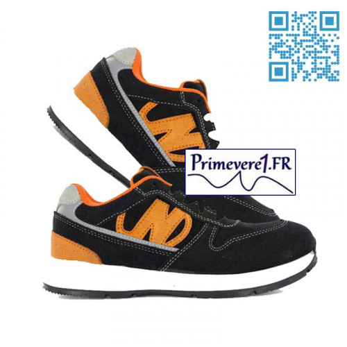 Baskets chaussures de sécurité noires et orange