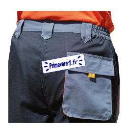verso - Bermuda de travail gris - noir - garni orange - poches cargo à soufflet
