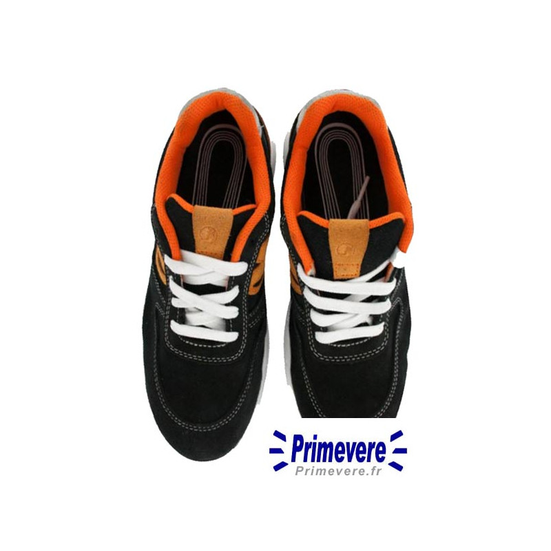 Chaussures baskets de sécurité noires et orange Chaussures baskets de sécurité noires et orange